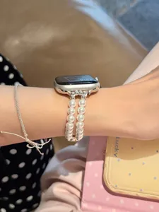 Perlen Armband kompatibel mit Apple Watch, eleganter Perlen-Ersatzarmband Stil.