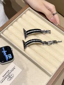 Cinturino per orologio in metallo e scamosciato zircone stile coreano compatibile Apple.