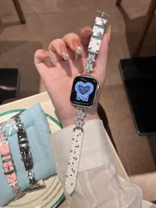 Schickes Sternen Lederuhrband kompatibel mit Apple Watch Serie 10 11 9 8 7 6 SE