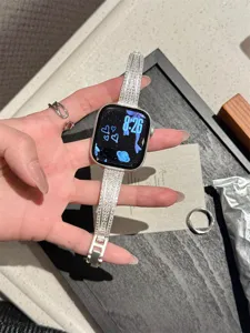 Bracelet de montre étincelant en zircone strass compatible avec Apple Watch Series Ultra SE Luxe
