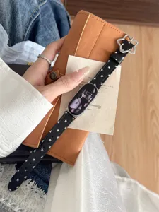 Bracelet de montre en cuir fin avec boucle en etoile pour montre connectee et accessoires stylés