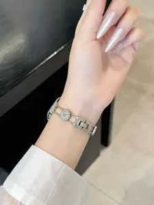 Metall Strass Uhrenarmband Ersatzarmband mit glänzendem Sternanhänger für Smartwatch.