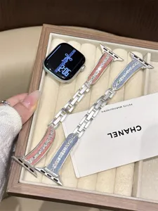 Cinturino per orologio in metallo scamosciato zircone stile coreano compatibile smartwatch