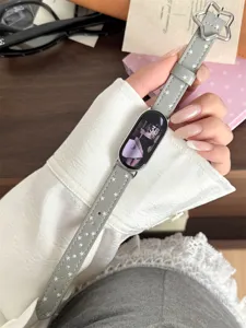 Bracelet de montre en cuir à boucle étoile mince accessoire de remplacement pour montre.