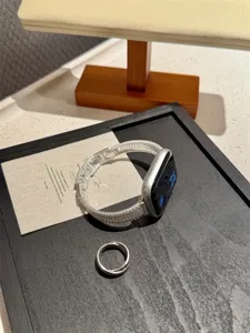 Bracelet de montre connectee et bague en zircon brillant bracelet de rechange pour Apple Watch