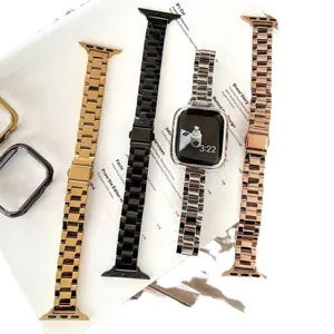 Cinturino a maglie in acciaio inossidabile lucido compatibile con Apple Watch di ricambio.