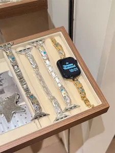 Stern Strass Metall Uhrenarmband kompatibel mit Smartwatch, bunte Kristall Anhänger.