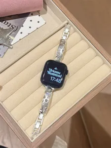 Metall Strass Stern Uhrenarmband Ersatz kompatibel mit Smartwatch im Luxus Stil
