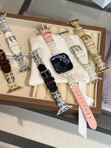Perlen Metall Uhrenarmband kompatibel mit Smartwatch, elegantes Ersatzarmband Design.
