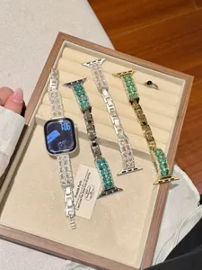 Ersatzarmband Metall Strass kompatibel mit Apple Watch glitzerndes Gliederarmband.