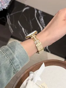 Perlen Metall Apple Watch Armband Ersatzuhrband elegante schicke Handgelenk Accessoires Damen