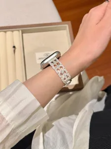 Luxus Diamant Metall Uhrenarmband kompatibel mit Apple Watch Serie, elegantes Ersatzarmband.