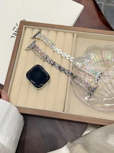 Metal Rhinestone Watch Band Compatible with Apple Watch Luxury Crystal Stone Strap Detail View