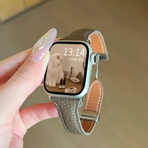 Genuine leather watch strap slim waist design compatible with smart watch women fashion.