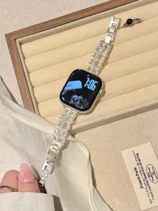 Metall Strass Uhrenarmband kompatibel mit Smartwatch luxus glitzerndes Ersatzarmband