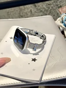 Rhinestone Bow Apple Watch Band Metal Strap Diamond Glitter Sparkling Luxury Accessory
