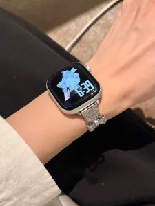Luxury rhinestone bow watch strap compatible with Apple Watch sparkling metal replacement band