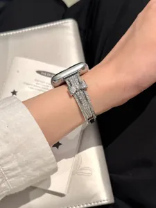 Diamond bow watch band replacement sparkle metal strap for smart watch accessory