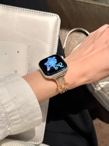 Sparkling Crystal Bow Rhinestone Apple Watch Band Luxury Metal Replacement Strap