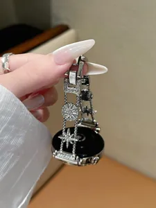 Metall Strass Stern Uhrenarmband kompatibel mit Smartwatch, glitzerndes Luxusdesign.