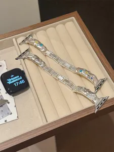 Metall Strass Stern Uhrenarmband Ersatz kompatibel mit Apple Watch Serie, Detailansicht.