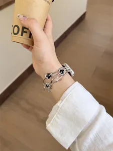 Koreaanse stijl kralen horlogeband met polka dot hartbedels voor je slimme horloge