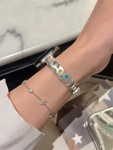 Glänzendes Sternen Strass Metall Uhrenarmband kompatibel mit Apple Watch Luxus Ersatzband.