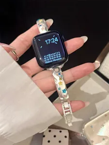 Stern Strass Metall Armband kompatibel mit Apple Watch, glänzendes Kristall Ersatzarmband.