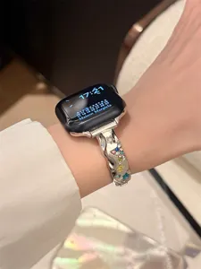 Glänzendes Strass Metall Uhrenarmband kompatibel mit Apple Watch Stern Design Zubehör