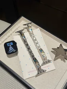 Stern Strass Metall Uhrenarmband kompatibel mit Apple Watch Serie funkelndes edles Design Accessoire.