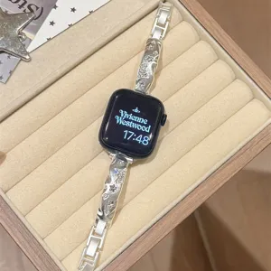 Elegantes Sternen Diamant Metall Uhrenarmband kompatibel mit Apple Watch, glänzender Glamour.