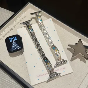 Stern Strass Metall Uhrenarmband kompatibel mit Apple Watch glitzerndes Diamant Armband.