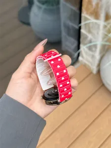 Red heart pattern silicone watch strap compatible with smart watch stylish accessory band