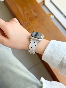 Correa de reloj de silicona transparente con diseño de estrellas negras, repuesto.