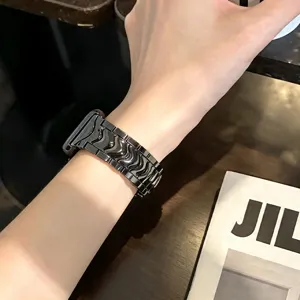Dunkles metallisches gewelltes Smartwatch Armband Ersatz Armband luxuriöses Accessoire