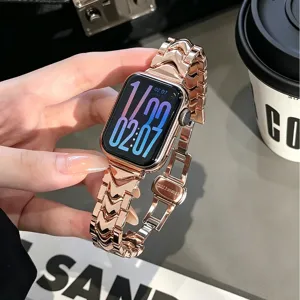 Roségold Edelstahl Metall Uhrenarmband stilvoller Ersatz Armband Uhrenzubehör.