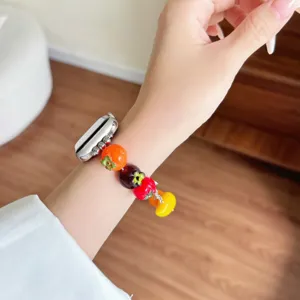 Cinturino per orologio in resina di frutta colorata perlato cinturino di ricambio chic
