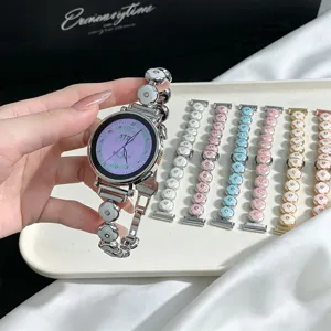 Metal four-leaf clover watch strap replacement compatible with smart watches stylish.