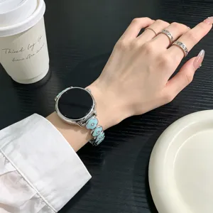 Metal four leaf clover watch strap elegant replacement band for smartwatch accessories