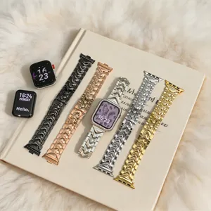 Ersatz Metall Uhrenarmband kompatibel mit Apple Watch, Luxus mechanisches Design.
