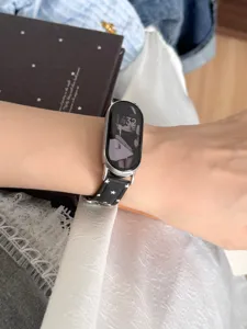 Bracelet de montre en cuir veritable compatible avec Apple Watch, bracelet de rechange etoile.