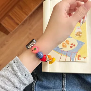 Cinturino per orologio in resina con perline di frutta colorate per smartwatch accessorio