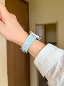 Detalle de correa de reloj estrella azul gelatina, correa de repuesto de silicona para reloj.