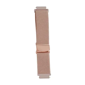 Rosa Nylon gewebtes magnetisches Uhrenarmband Ersatz kompatibel Smartwatches Hauptansicht