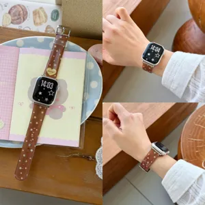 Correa de reloj gelatina corazón estrella marrón translúcida compatible con Apple Watch SE 9 10