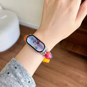 Bellissimo cinturino per orologio in resina con perline di frutta e verdura per smartwatch