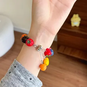 Cinturino per orologio in resina colorata con ciondoli di frutta e verdura accessori