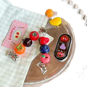 Cinturino per orologio in resina con perline di frutta e verdura, elegante cinturino di ricambio.