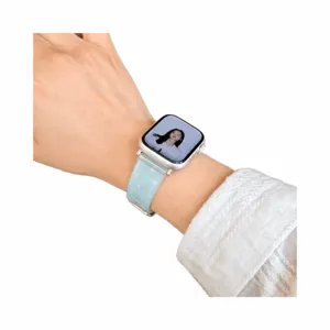 Correa de reloj de estrella de silicona compatible Apple Watch, repuesto azul claro para iWatch.