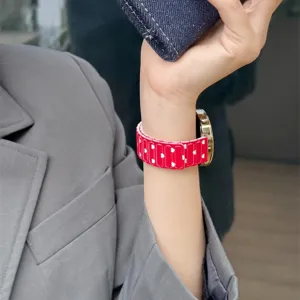 Silicone Smartwatch Band Heart Polka Dot Pattern Replacement Strap Compatible For Apple Watch Xiaomi Huawei